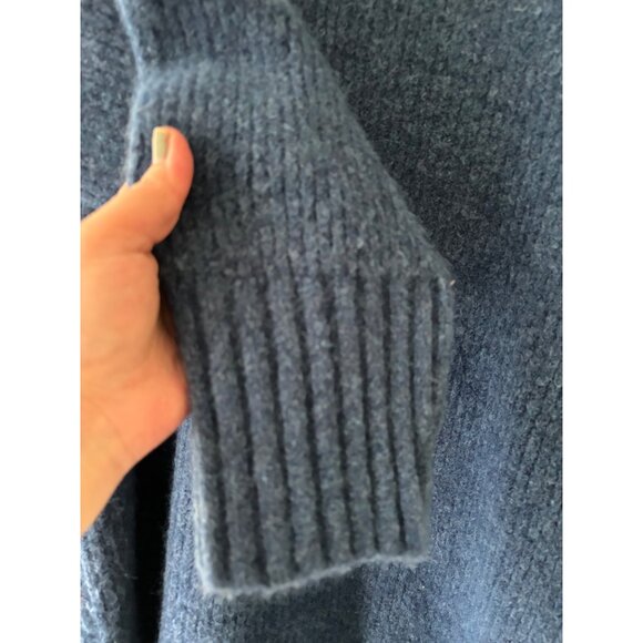 Something Navy Blue Wool Blend Fringe Turtle Neck Tunic Sweater Dress - Picture 8 of 15